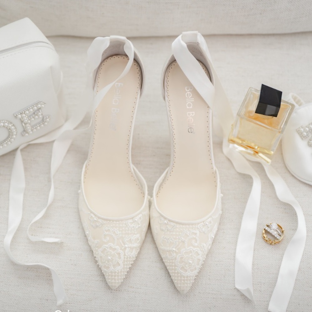 Bella Belle Penelope Lace Ivory Wedding Heels